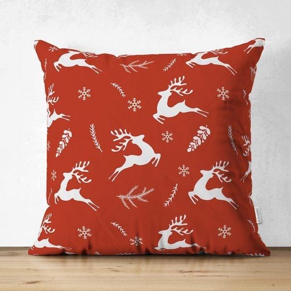 Christmas Pillow Cover|Christmas Deer Home Decor|Suede Winter Trend Pillow Case|Housewarming New Year Gift|Merry Xmas Throw Pillow Cover