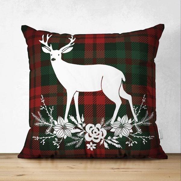 Christmas Pillow Cover|Christmas Deer Home Decor|Suede Winter Trend Pillow Case|Housewarming New Year Gift|Merry Xmas Throw Pillow Cover