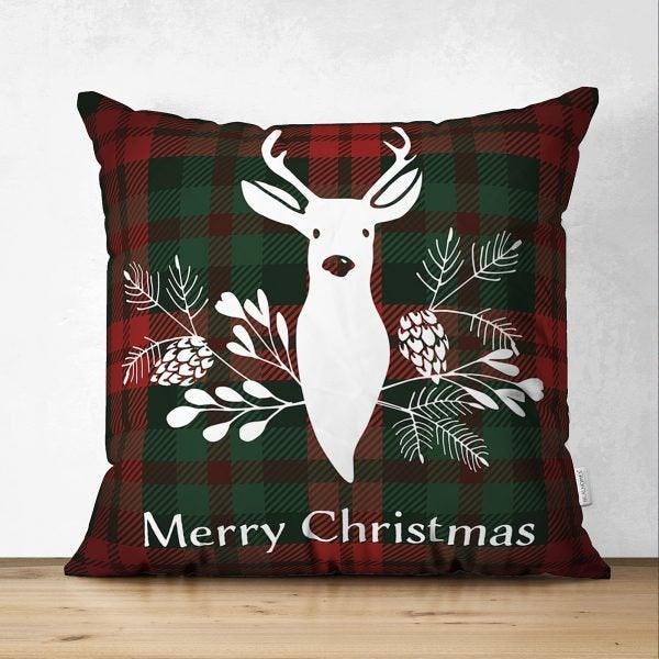 Christmas Pillow Cover|Christmas Deer Home Decor|Suede Winter Trend Pillow Case|Housewarming New Year Gift|Merry Xmas Throw Pillow Cover