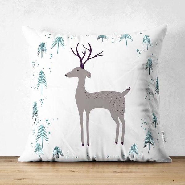 Christmas Pillow Cover|Christmas Deer Home Decor|Suede Winter Trend Pillow Case|Housewarming Xmas Gift Idea|Christmas Throw Pillow Cover