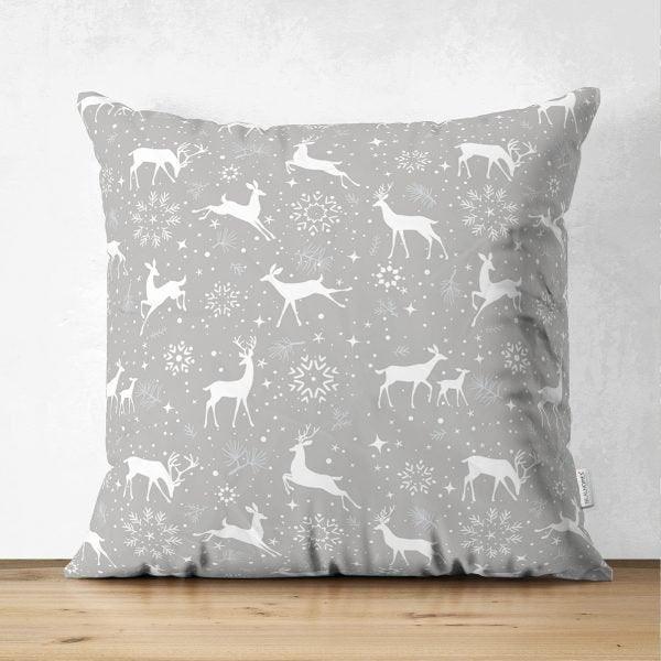 Christmas Pillow Cover|Christmas Deer Home Decor|Suede Winter Trend Pillow Case|Housewarming Xmas Gift Idea|Christmas Throw Pillow Cover