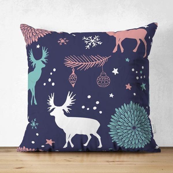 Christmas Pillow Cover|Christmas Deer Home Decor|Suede Winter Trend Pillow Case|Housewarming Xmas Gift Idea|Christmas Throw Pillow Cover