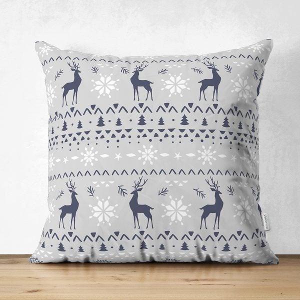 Christmas Pillow Cover|Christmas Deer Home Decor|Suede Winter Trend Pillow Case|Housewarming Xmas Gift Idea|Christmas Throw Pillow Cover