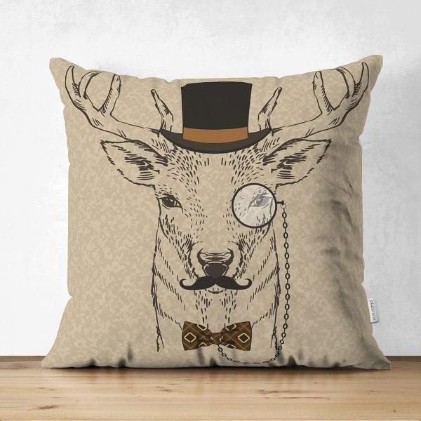 Christmas Pillow Cover|Christmas Deer Home Decor|Suede Winter Trend Pillow Case|Housewarming Xmas Gift Idea|Christmas Throw Pillow Cover