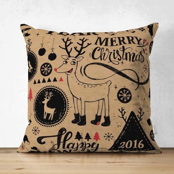 Christmas Pillow Cover|Christmas Deer Home Decor|Suede Winter Trend Pillow Case|Housewarming Xmas Gift Idea|Christmas Throw Pillow Cover