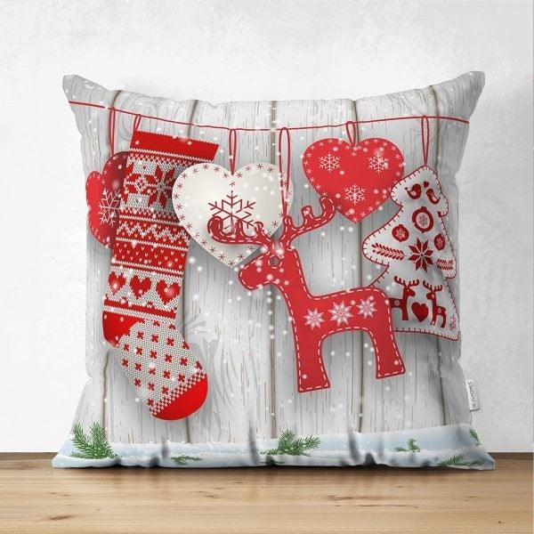 Christmas Pillow Cover|Christmas Deer Home Decor|Suede Winter Trend Pillow Top|Housewarming Xmas Gift Idea|Christmas Tree Throw Pillow Cover