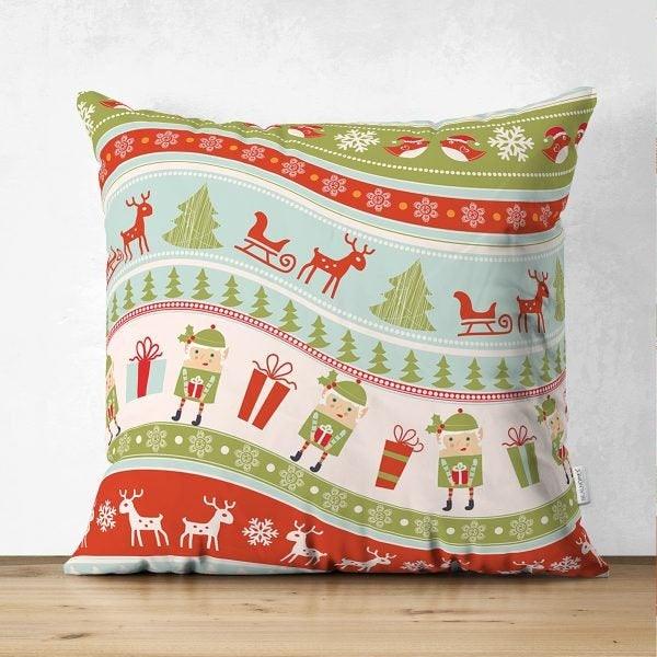 Christmas Pillow Cover|Christmas Deer Home Decor|Suede Winter Trend Pillow Top|Housewarming Xmas Gift Idea|Christmas Tree Throw Pillow Cover