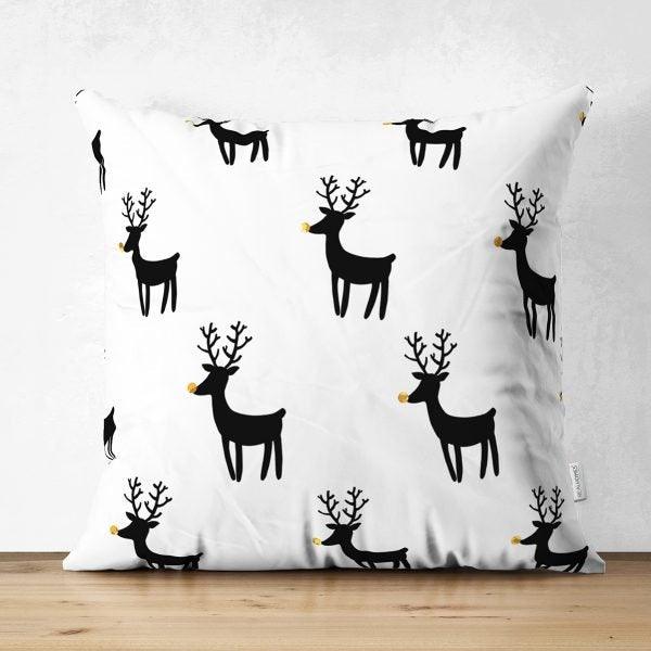 Christmas Pillow Cover|Christmas Deer Home Decor|Suede Winter Trend Pillow Case|Housewarming Xmas Gift Idea|Christmas Throw Pillow Cover