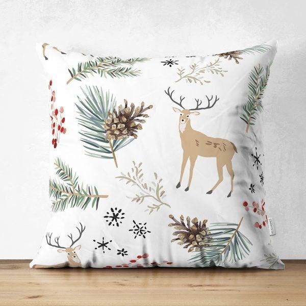 Christmas Pillow Cover|Christmas Deer Home Decor|Suede Winter Trend Pillow Case|Housewarming Xmas Gift Idea|Christmas Throw Pillow Cover