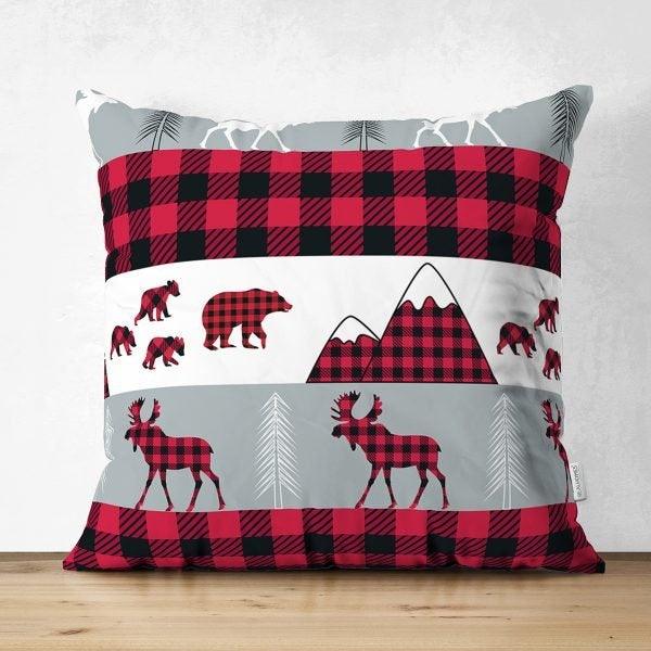 Christmas Pillow Cover|Christmas Deer Home Decor|Suede Winter Trend Pillow Top|Housewarming Xmas Gift Idea|Christmas Deer Throw Pillow Cover