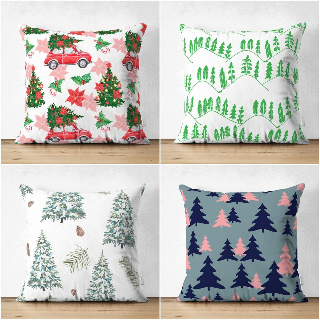 Winter Pillow Cover|Pine Tree Home Decor|Suede Winter Pillow Case|Housewarming Xmas Gift Idea|Pine Tree Throw Pillow Cover|Farmhouse Pillow