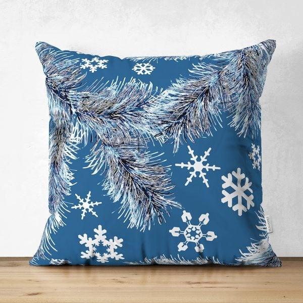 Snowflake Pillow Cover|Winter Home Decor|Suede Winter Cushion Case|Housewarming Gift|Decorative Snowflake Throw Pillow Top|Farmhouse Pillow