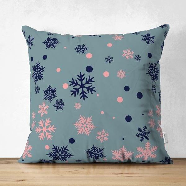 Snowflake Pillow Cover|Winter Home Decor|Suede Winter Cushion Case|Housewarming Gift|Decorative Snowflake Throw Pillow Top|Farmhouse Pillow