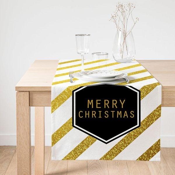 Christmas Table Runner|Winter Trend Table Top|Merry Christmas Home Decor|Xmas Table Decor|Farmhouse Style Tablecloth|Christmas Kitchen Decor