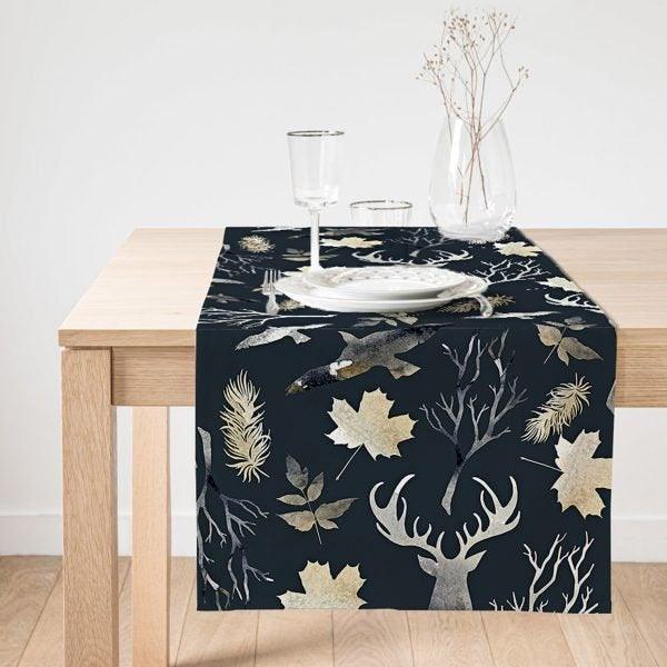 Winter Trend Table Top|Christmas Table Runner|Xmas Deer Home Decor|Xmas Table Decor|Farmhouse Style Tablecloth|Christmas Kitchen Decor