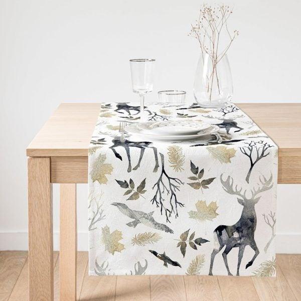 Winter Trend Table Top|Christmas Table Runner|Xmas Deer Home Decor|Xmas Table Decor|Farmhouse Style Tablecloth|Christmas Kitchen Decor