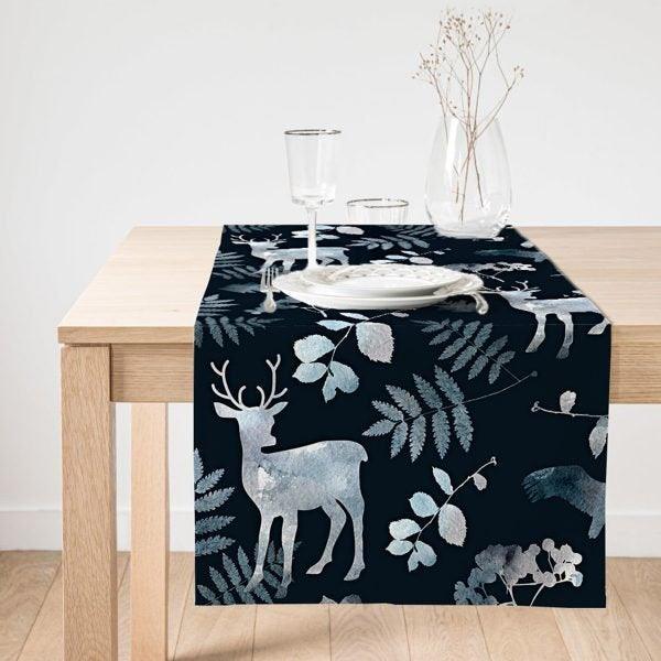 Winter Trend Table Top|Christmas Table Runner|Xmas Deer Home Decor|Xmas Table Decor|Farmhouse Style Tablecloth|Christmas Kitchen Decor