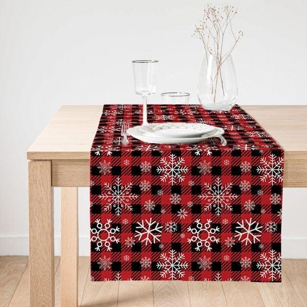 Snowflake Table Runner|Winter Trend Table Top|Snowflake Home Decor|Xmas Table Decor|Farmhouse Style Tablecloth|Christmas Kitchen Decor