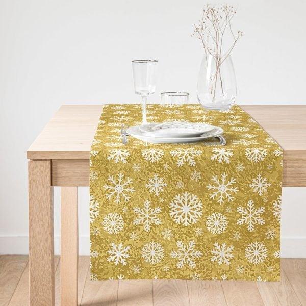 Snowflake Table Runner|Winter Trend Table Top|Snowflake Home Decor|Xmas Table Decor|Farmhouse Style Tablecloth|Christmas Kitchen Decor