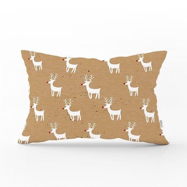 Christmas Pillow Cover|Christmas Deer Home Decor|Rectangle Winter Pillow Top|Housewarming Xmas Gift Idea|Christmas Deer Throw Pillow Cover