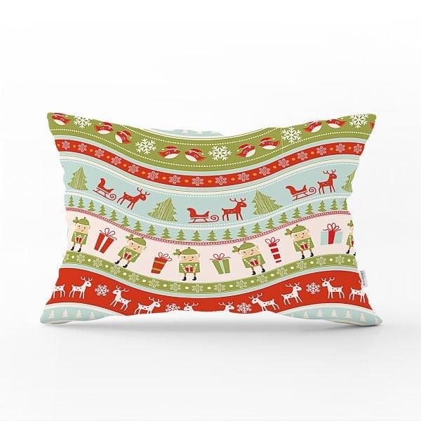 Christmas Pillow Cover|Christmas Deer Home Decor|Rectangle Winter Pillow Top|Housewarming Xmas Gift Idea|Christmas Deer Throw Pillow Cover