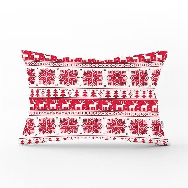 Christmas Pillow Cover|Christmas Deer Home Decor|Rectangle Winter Pillow Top|Housewarming Xmas Gift Idea|Christmas Deer Throw Pillow Cover