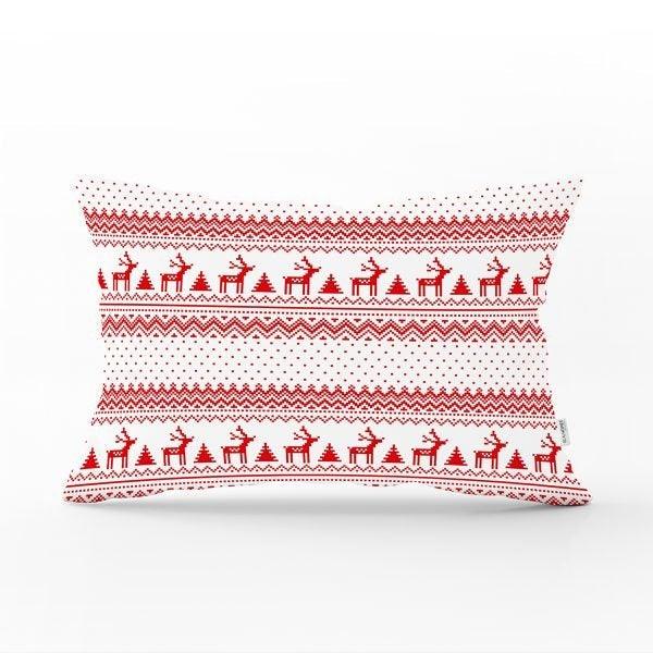 Christmas Pillow Cover|Christmas Deer Home Decor|Rectangle Winter Pillow Top|Housewarming Xmas Gift Idea|Christmas Deer Throw Pillow Cover