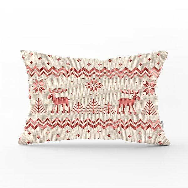 Christmas Pillow Cover|Christmas Deer Home Decor|Rectangle Winter Pillow Top|Housewarming Xmas Gift Idea|Christmas Tree Throw Pillow Cover