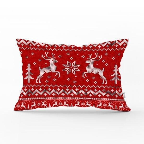 Christmas Pillow Cover|Christmas Deer Home Decor|Rectangle Winter Pillow Top|Housewarming Xmas Gift Idea|Christmas Tree Throw Pillow Cover