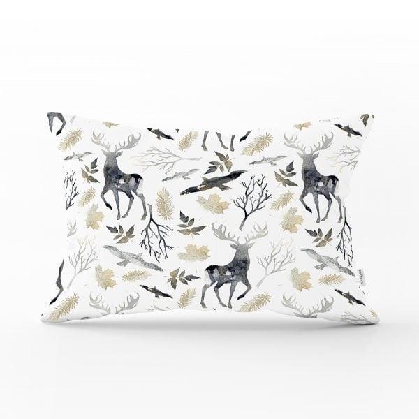 Christmas Pillow Cover|Christmas Deer Home Decor|Rectangle Winter Pillow Top|Housewarming Xmas Gift Idea|Christmas Deer Throw Pillow Cover