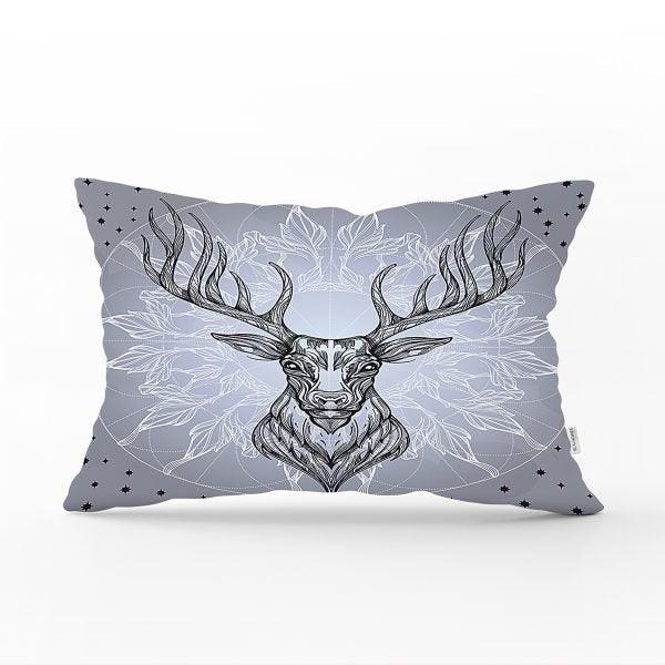 Christmas Pillow Cover|Christmas Deer Home Decor|Rectangle Winter Pillow Top|Housewarming Xmas Gift Idea|Christmas Deer Throw Pillow Cover