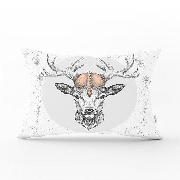 Christmas Pillow Cover|Christmas Deer Home Decor|Rectangle Winter Pillow Top|Housewarming Xmas Gift Idea|Christmas Deer Throw Pillow Cover