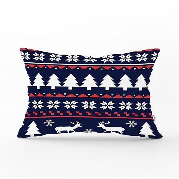 Christmas Pillow Cover|Christmas Deer Home Decor|Rectangle Winter Pillow Top|Housewarming Xmas Gift Idea|Christmas Tree Throw Pillow Cover