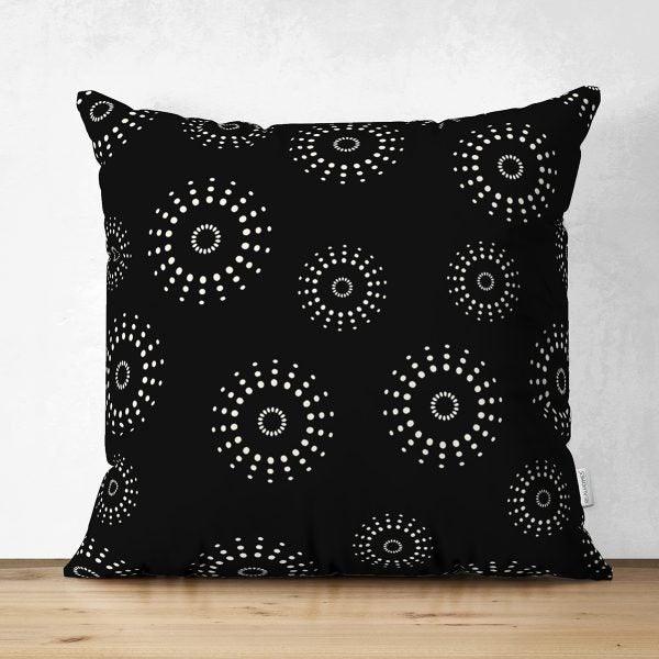 Geometric Pillow Cover|Modern Design Suede Pillow Case|Abstract Round Shapes|Decorative Pillow Case|Farmhouse Style Authentic Pillow Case