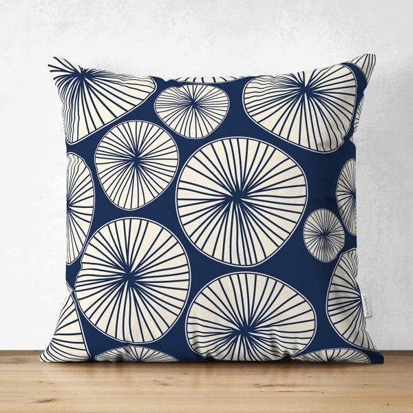 Geometric Pillow Cover|Modern Design Suede Pillow Case|Abstract Round Shapes|Decorative Pillow Case|Farmhouse Style Authentic Pillow Case