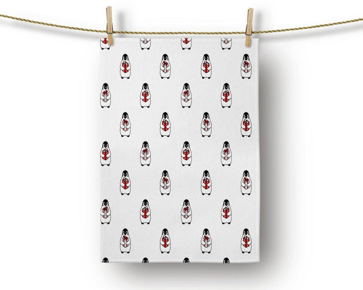 Christmas Kitchen Towel|Cute Penguin and Snowman Dish Towel|Xmas Print Hand Towel|Decorative Hand Towel|Merry Xmas Tea Towel|Xmas Hand Towel