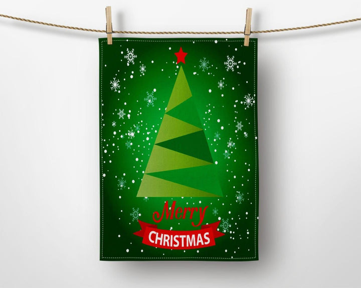 Christmas Kitchen Towel|Merry Christmas Dish Towel|Xmas Ornaments Hand Towel|Decorative Hand Towel|Xmas Tree Tea Towel|Xmas Gift Hand Towel