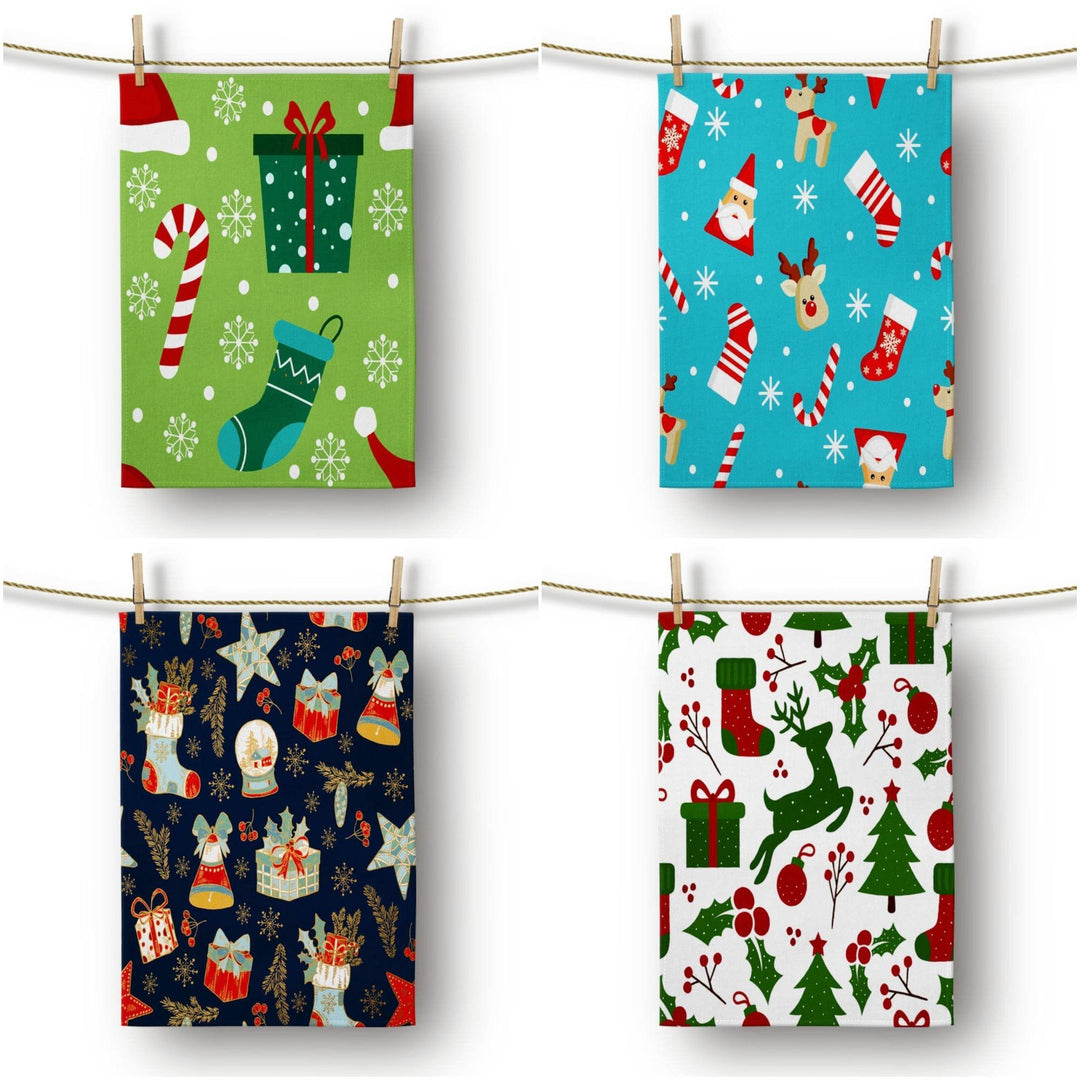 Christmas Kitchen Towel|Cute Snowman Dish Towel|Xmas Deer Print Hand Towel|Decorative Hand Towel|Xmas Cookies Tea Towel|Xmas Hand Towel