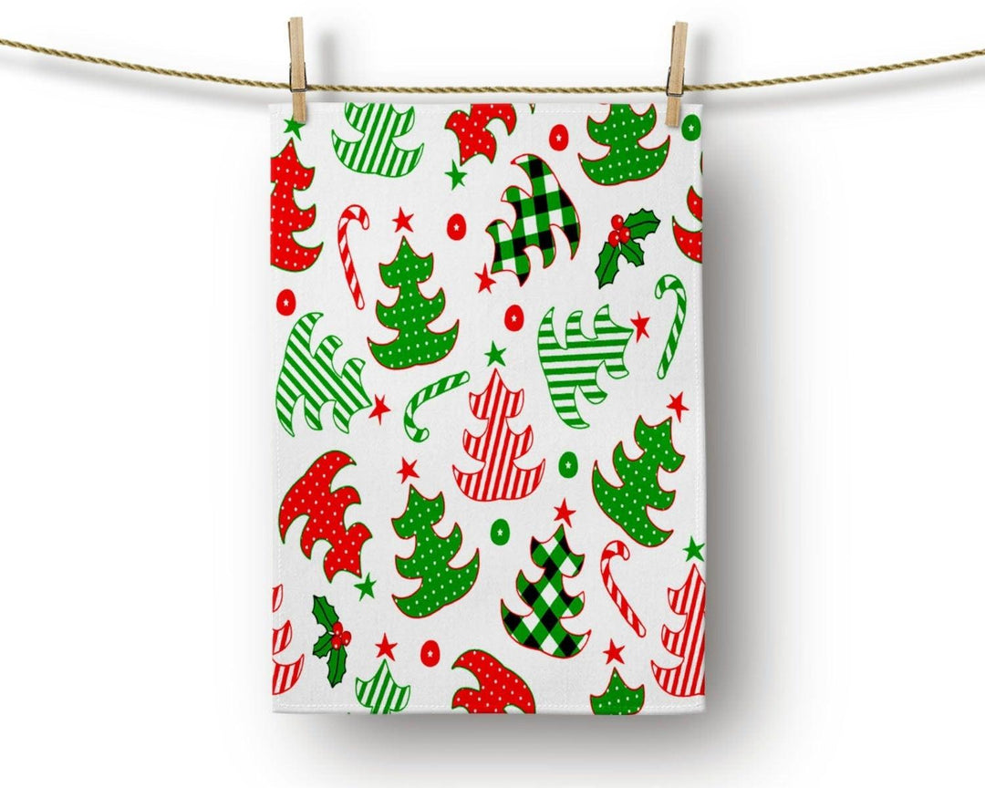 Christmas Kitchen Towel|Christmas Tree Dish Towel|Xmas Design Hand Towel|Decorative Hand Towel|Xmas Tree and Sheep Tea Towel|Xmas Hand Towel