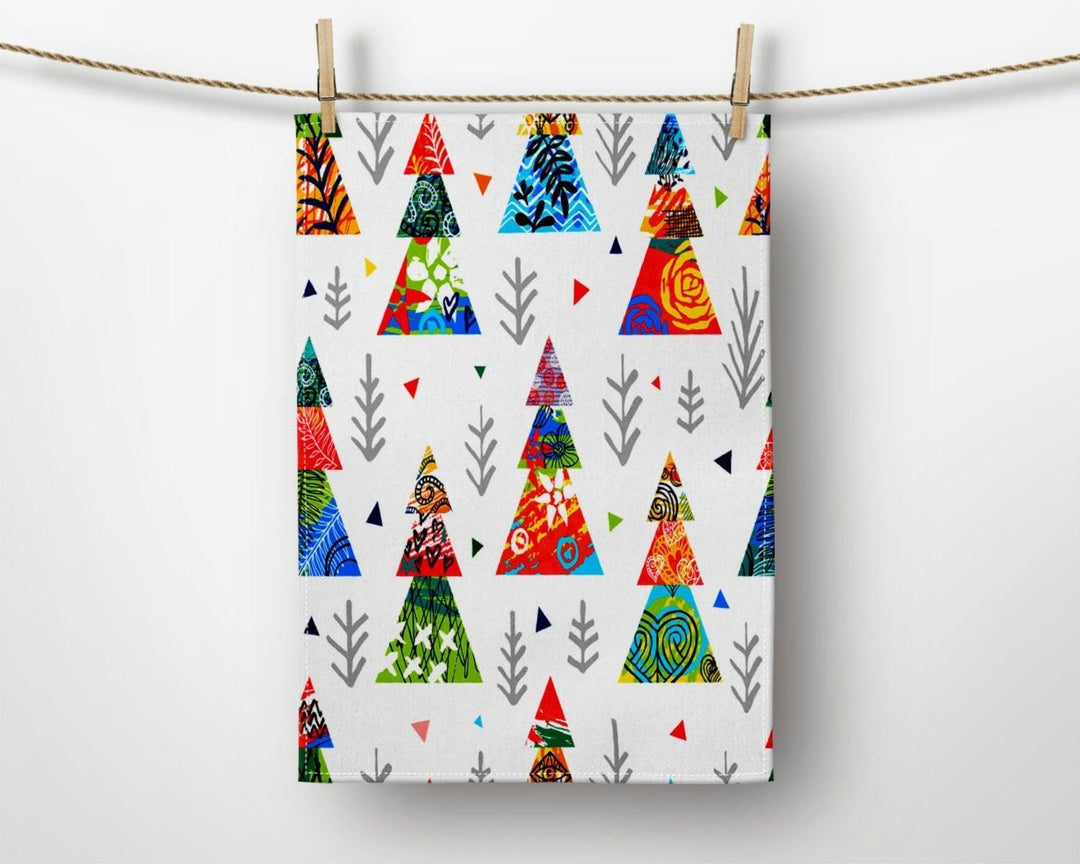 Christmas Kitchen Towel|Christmas Tree Dish Towel|Xmas Design Hand Towel|Decorative Hand Towel|Xmas Tree and Sheep Tea Towel|Xmas Hand Towel