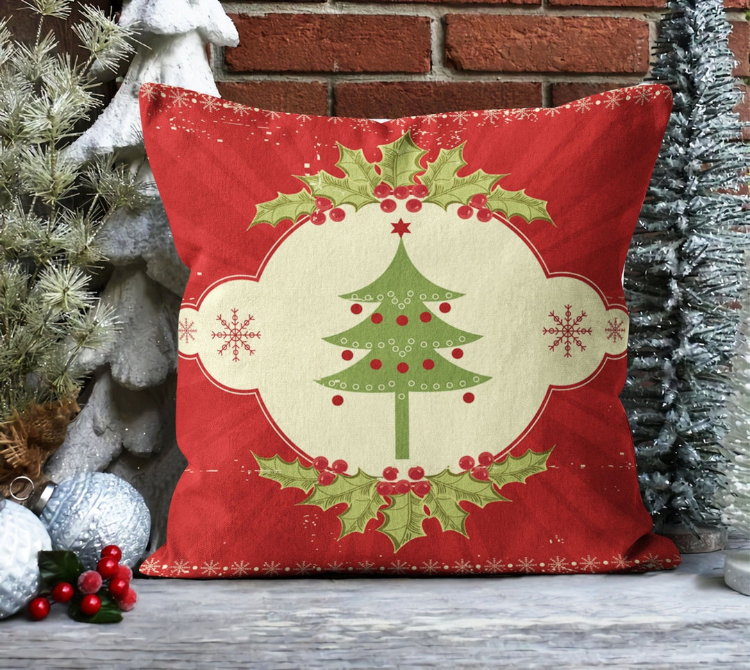 Christmas Pillow Covers|Xmas Tree Cushion Case|Decorative Winter Pillow Case|Xmas Tree Throw Pillow|Outdoor Pillow Cover|Xmas Pillow Sham