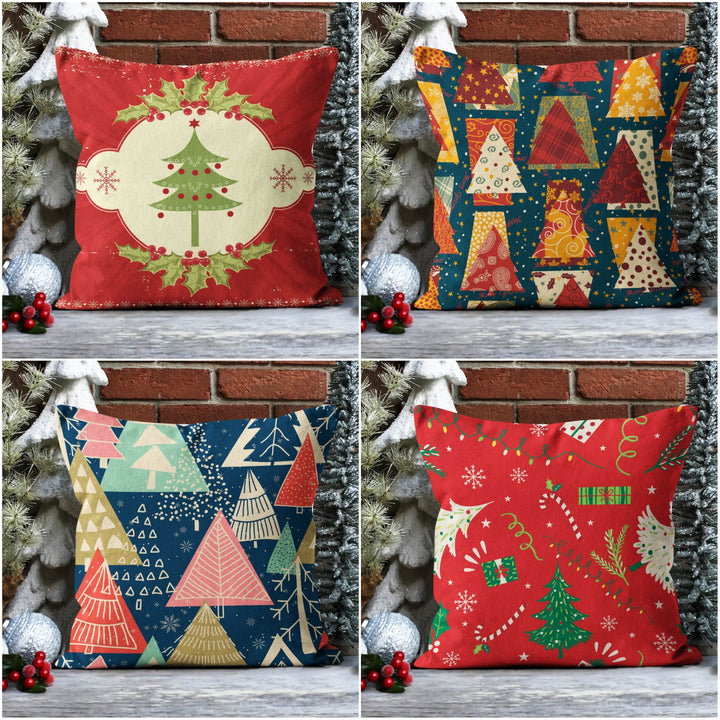 Christmas Pillow Covers|Xmas Tree Cushion Case|Decorative Winter Pillow Case|Xmas Tree Throw Pillow|Outdoor Pillow Cover|Xmas Pillow Sham