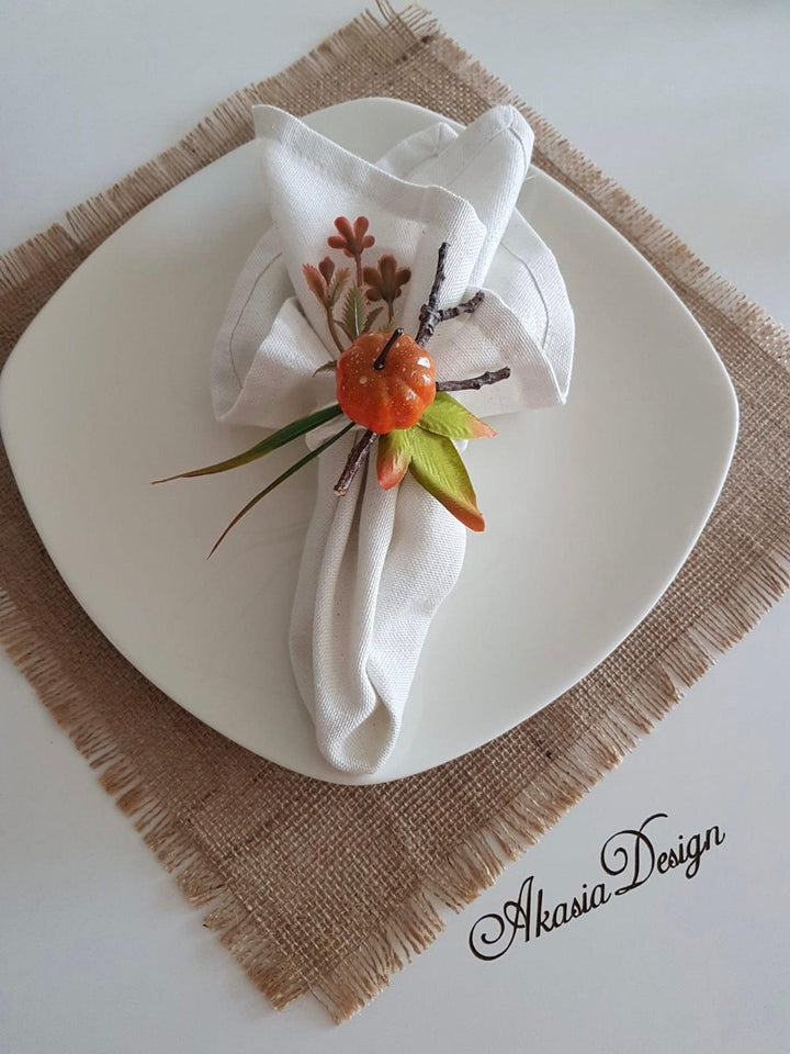 Pumpkin Napkin Ring|Fall Trend Napkin Holder|Cute Pumpkin Table Top|Autumn Trend Table Decor|Farmhouse Tablecenterpiece|Halloween Tablescape