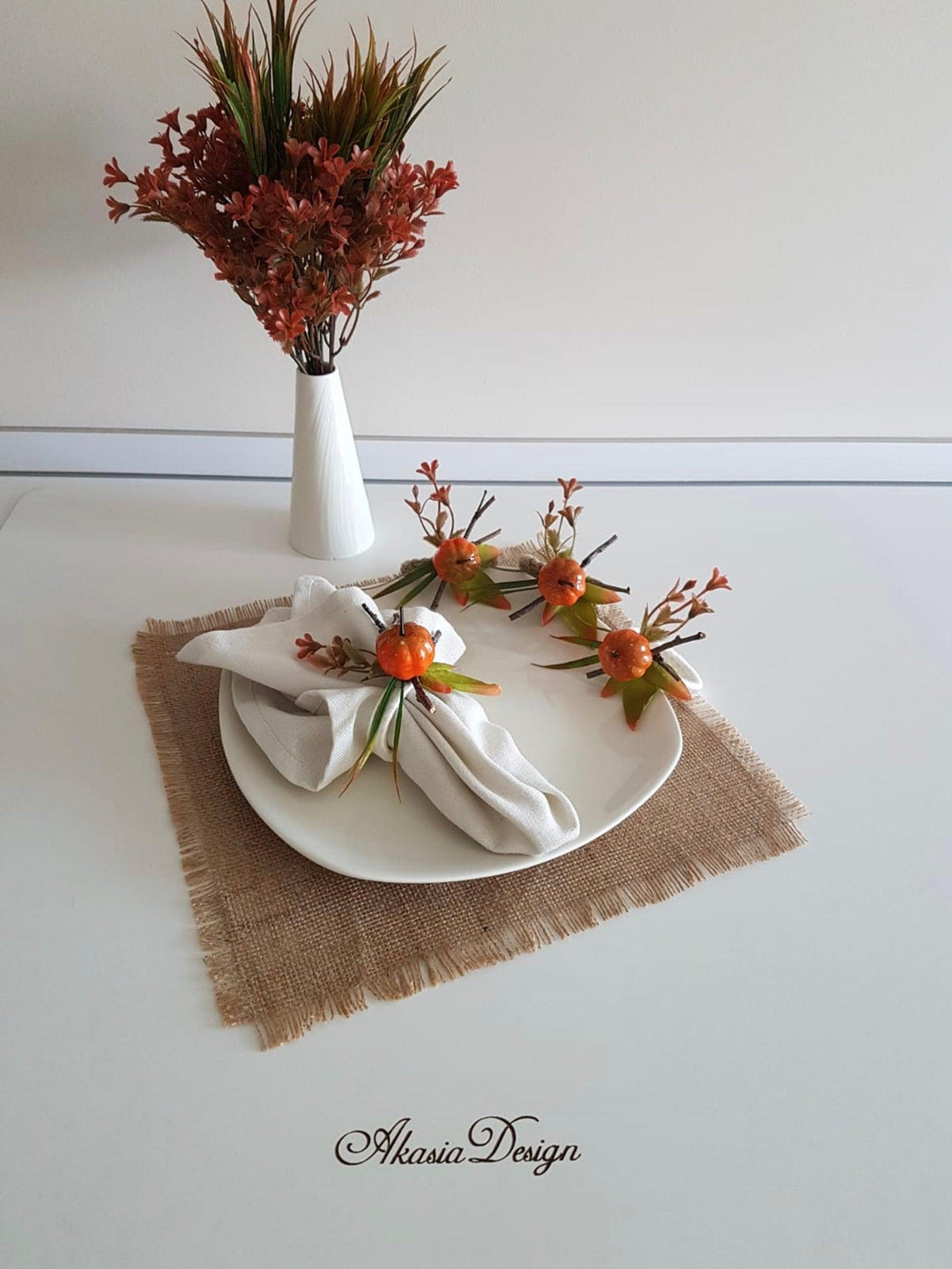 Pumpkin Napkin Ring|Fall Trend Napkin Holder|Cute Pumpkin Table Top|Autumn Trend Table Decor|Farmhouse Tablecenterpiece|Halloween Tablescape