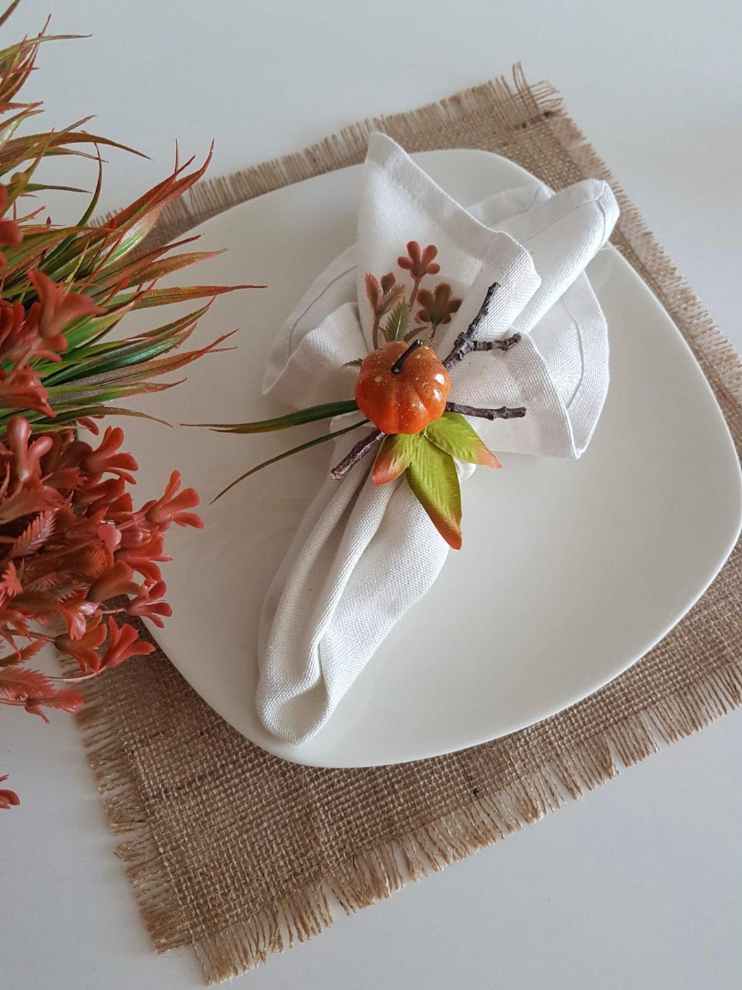 Pumpkin Napkin Ring|Fall Trend Napkin Holder|Cute Pumpkin Table Top|Autumn Trend Table Decor|Farmhouse Tablecenterpiece|Halloween Tablescape