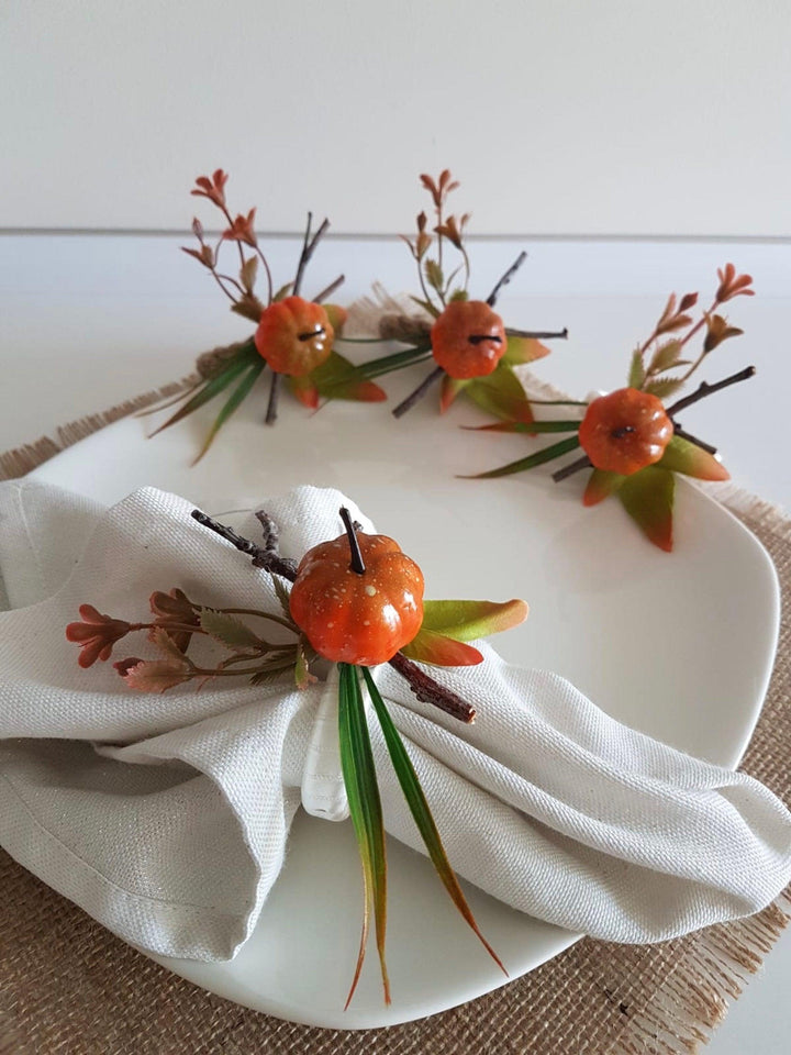 Pumpkin Napkin Ring|Fall Trend Napkin Holder|Cute Pumpkin Table Top|Autumn Trend Table Decor|Farmhouse Tablecenterpiece|Halloween Tablescape