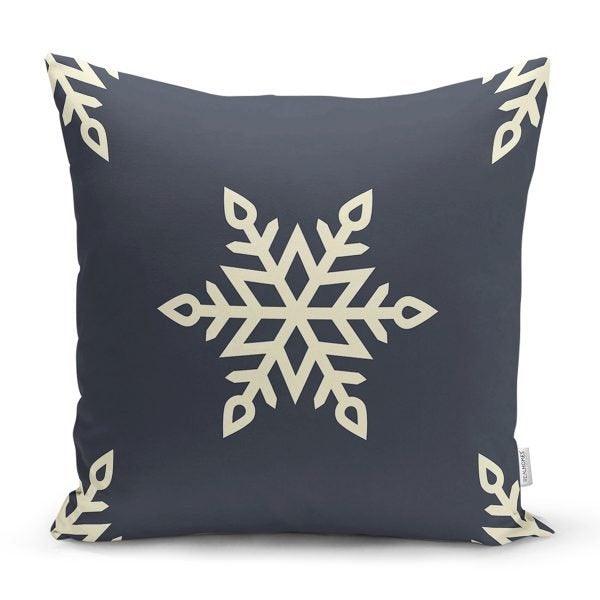 Snowflake Pillow Cover|Winter Home Decor|Winter Cushion Case|Housewarming Gift|Decorative Snowflake Throw Pillow|Geometric Lumbar Pillow