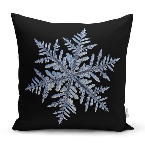 Snowflake Pillow Cover|Winter Home Decor|Winter Cushion Case|Housewarming Gift|Decorative Snowflake Throw Pillow|Geometric Lumbar Pillow