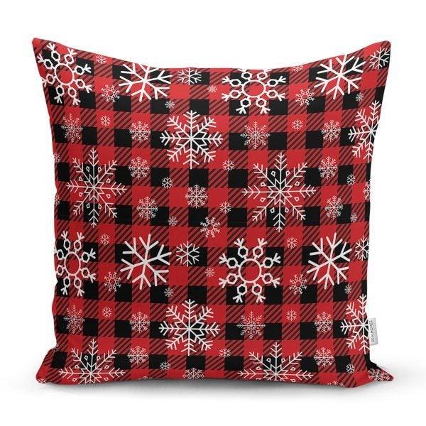 Snowflake Pillow Cover|Winter Home Decor|Winter Cushion Case|Housewarming Gift|Decorative Snowflake Throw Pillow|Geometric Lumbar Pillow