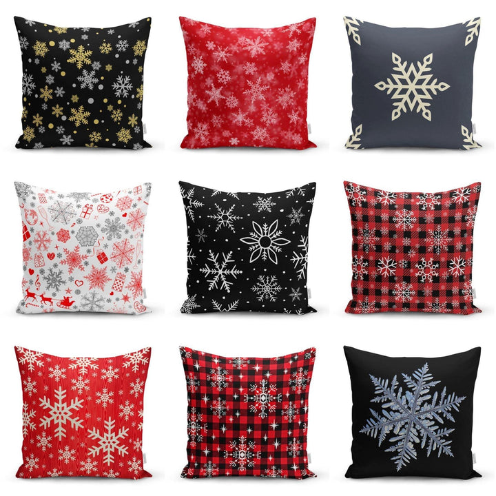 Snowflake Pillow Cover|Winter Home Decor|Winter Cushion Case|Housewarming Gift|Decorative Snowflake Throw Pillow|Geometric Lumbar Pillow